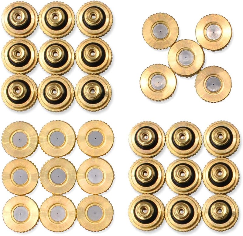 Aootech 32 Pack- Brass Misting Nozzles For Outdoor Cooling System, 0.012” Orifice (0.3 mm) 10/24 UNC - Image 1